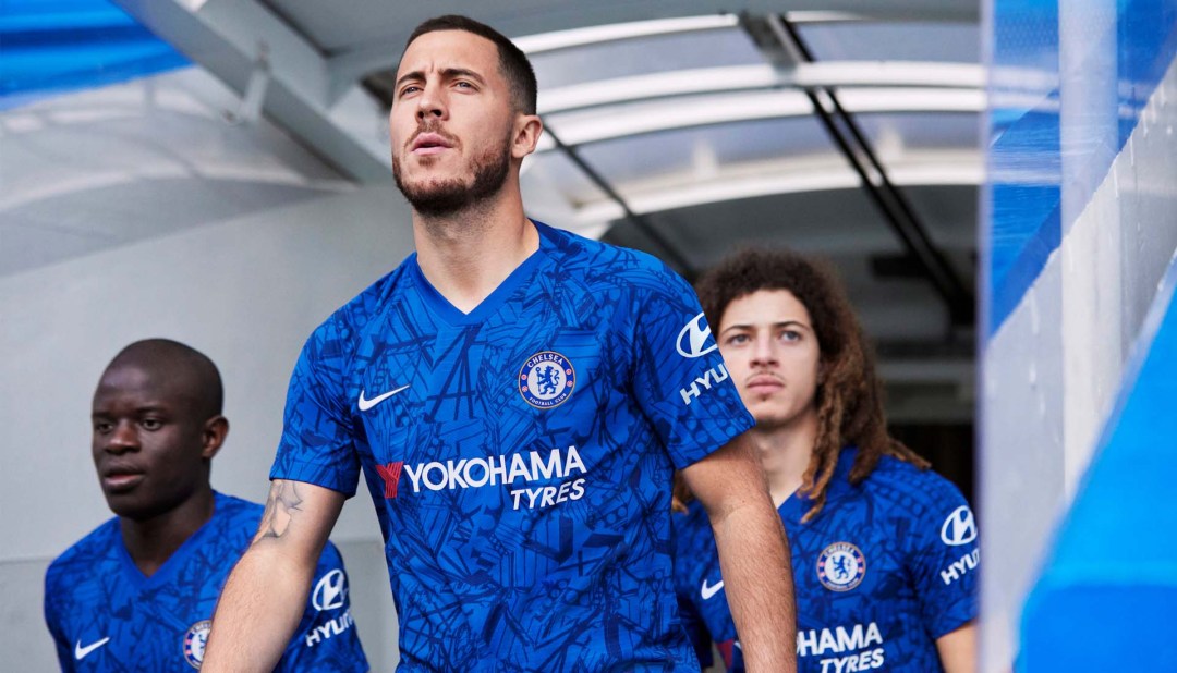 Chelsea Players wearing 19/20 Blue Home Jersey