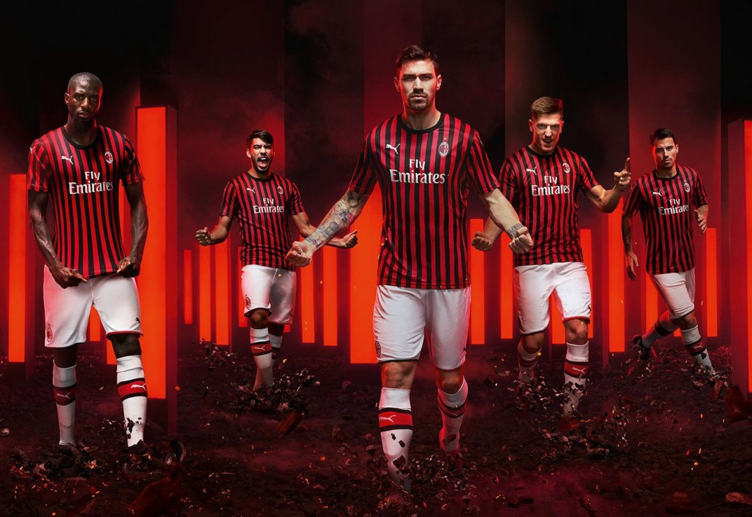 AC Milan 19/20 Home Soccer Jersey Banner