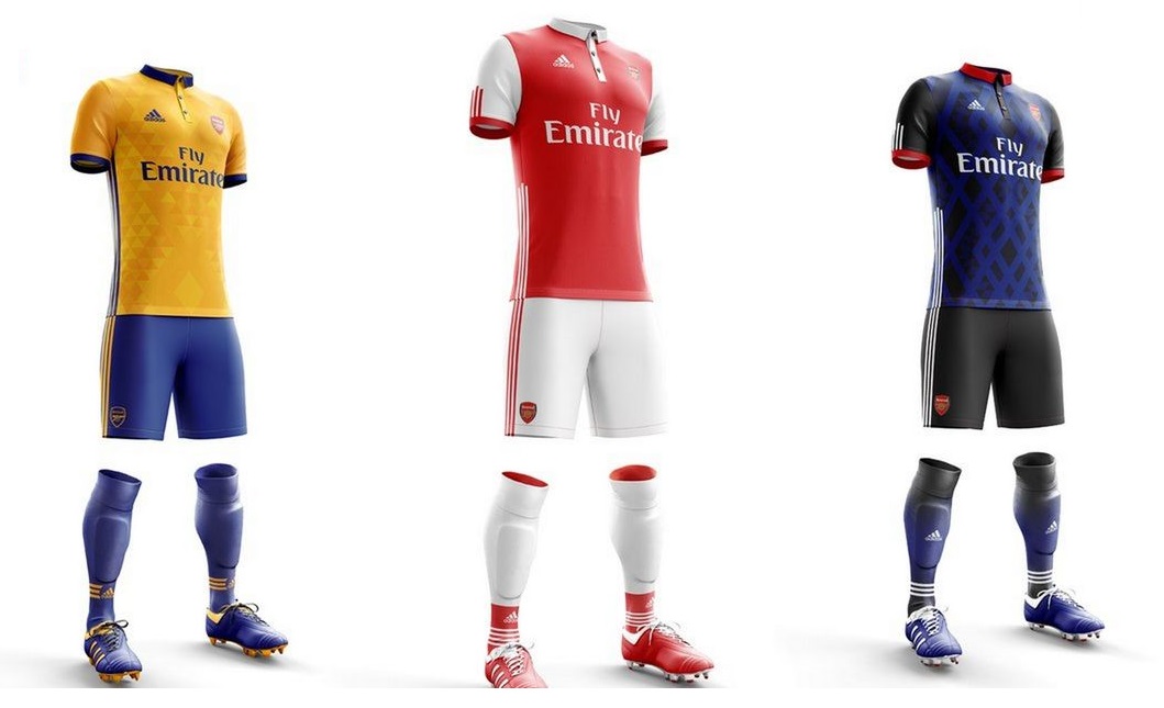 Arsenal 19-20 Home, Away & Third-Away Soccer Uniforms