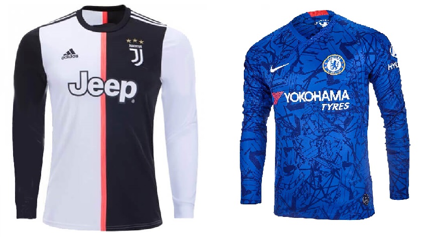 Juventus & Chelsea Home Shirts (Full-Sleeves)