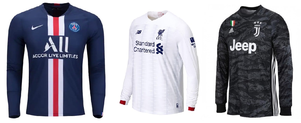 PSG Home, Liverpool Away & Juventus Goalkeeper Long-Sleeve Soccer Jersey 2019-2020